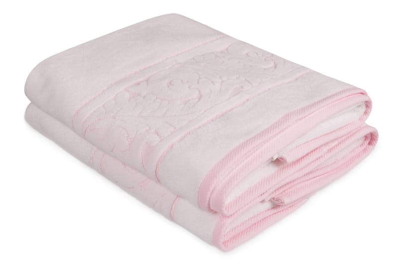 Hobby Badhandduk 70x140 cm 2-pack - Vit/Rosa - Textil & mattor - Badrumstextilier - Badlakan & badhandduk