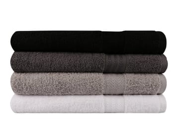 Hobby Badhandduk 70x140 cm 4-pack - Vit/Grå/Mörkgrå/Svart - Textil & mattor - Badrumstextilier - Badlakan & badhandduk