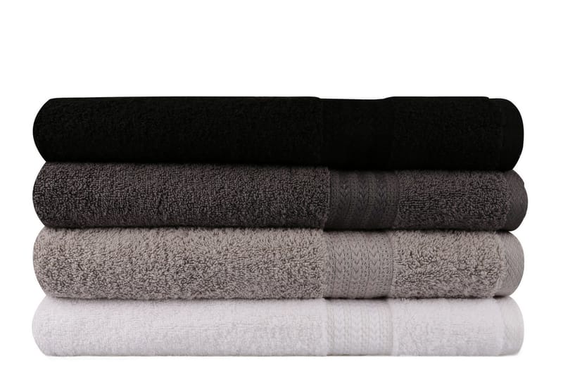 Hobby Badhandduk 70x140 cm 4-pack - Vit/Grå/Mörkgrå/Svart - Textil & mattor - Badrumstextilier - Badlakan & badhandduk
