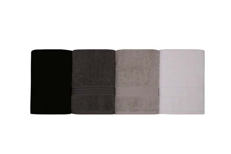 Hobby Badhandduk 70x140 cm 4-pack - Vit/Grå/Mörkgrå/Svart - Textil & mattor - Badrumstextilier - Badlakan & badhandduk