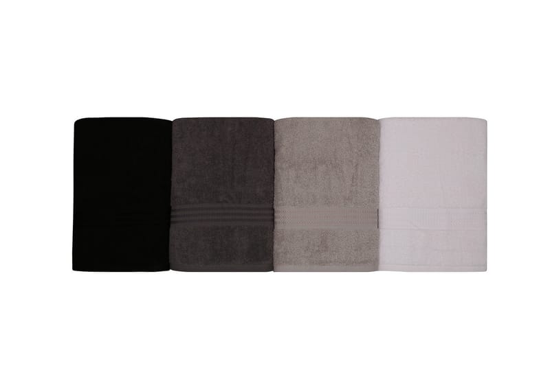 Hobby Badhandduk 70x140 cm 4-pack - Vit/Grå/Mörkgrå/Svart - Textil & mattor - Badrumstextilier - Badlakan & badhandduk