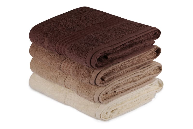 Hobby Badhandduk 70x140 cm 4-pack - Creme/Beige/Brun - Textil & mattor - Badrumstextilier - Badlakan & badhandduk