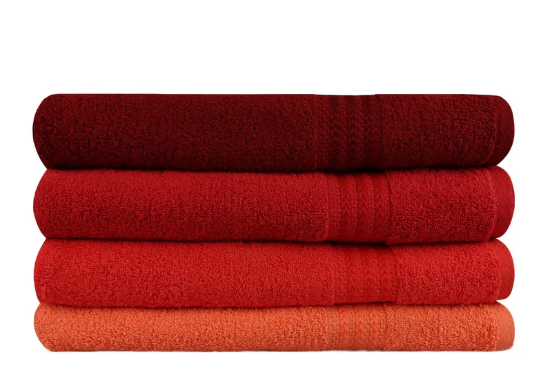 Hobby Badhandduk 70x140 cm 4-pack - Orange/Röd/Rosa - Textil & mattor - Badrumstextilier - Badlakan & badhandduk