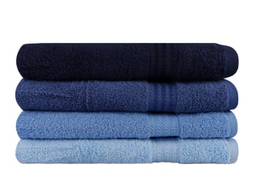 Hobby Badhandduk 70x140 cm 4-pack - Mörkblå/Blå/Ljusblå - Textil & mattor - Badrumstextilier - Badlakan & badhandduk