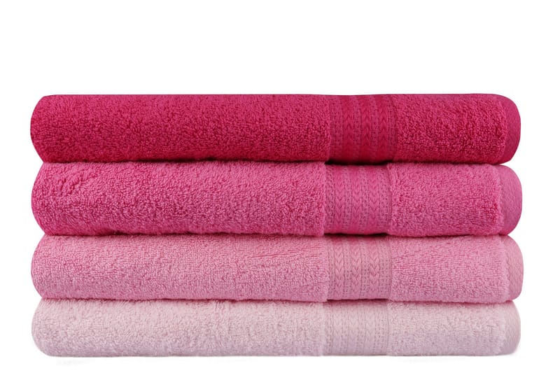 Hobby Badhandduk 70x140 cm 4-pack - Rosa/Ljusrosa - Textil & mattor - Badrumstextilier - Badlakan & badhandduk