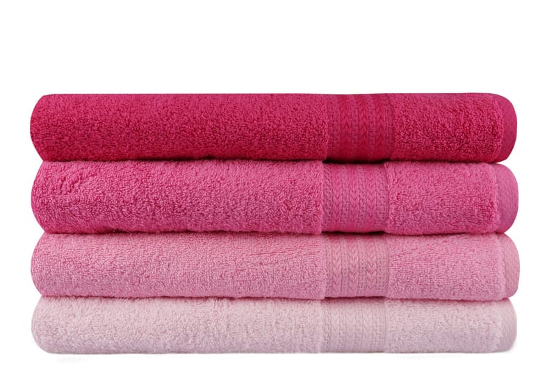 Hobby Badhandduk 70x140 cm 4-pack - Rosa/Ljusrosa - Stora badlakan - Badlakan & badhandduk - Strandhandduk & strandbadlakan