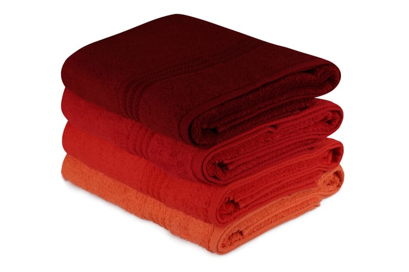 Hobby Badhandduk 70x140 cm 4-pack - Orange/Röd/Rosa - Stora badlakan - Badlakan & badhandduk - Strandhandduk & strandbadlakan