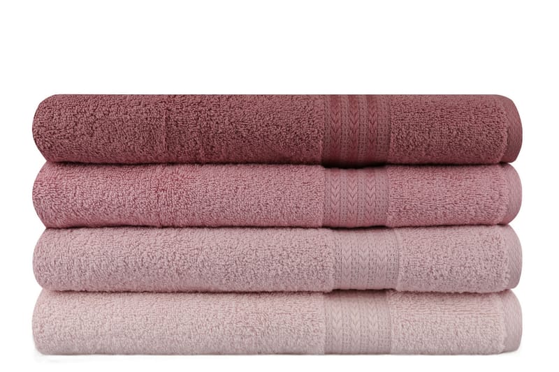 Hobby Badhandduk 70x140 cm 4-pack - Rosa - Textil & mattor - Badrumstextilier - Badlakan & badhandduk
