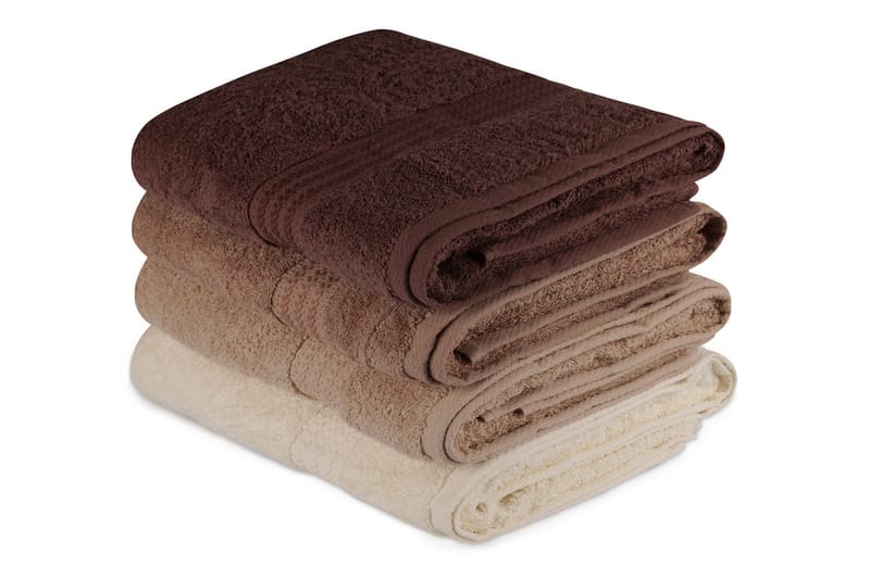 Hobby Badhandduk 70x140 cm 4-pack - Creme/Beige/Brun - Stora badlakan - Badlakan & badhandduk - Strandhandduk & strandbadlakan