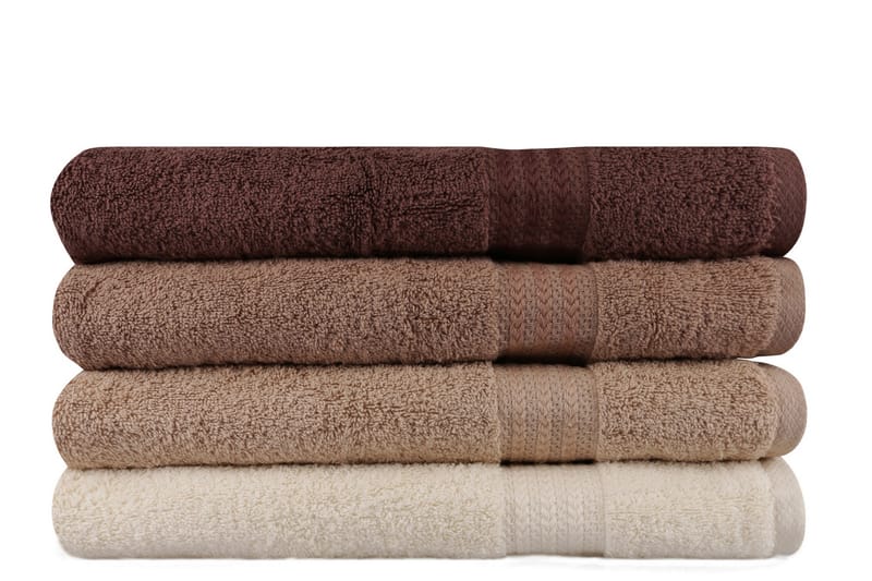 Hobby Badhandduk 70x140 cm 4-pack - Creme/Beige/Brun - Stora badlakan - Badlakan & badhandduk - Strandhandduk & strandbadlakan