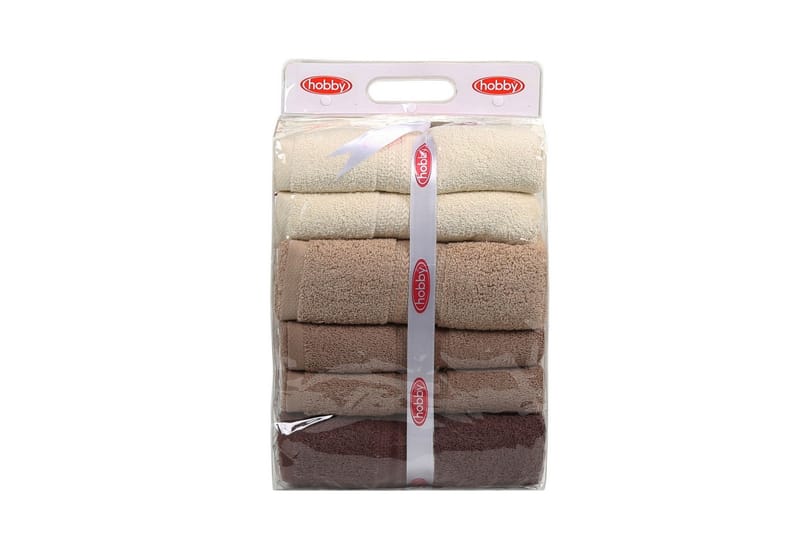 Hobby Badhandduk 70x140 cm 4-pack - Creme/Beige/Brun - Stora badlakan - Badlakan & badhandduk - Strandhandduk & strandbadlakan