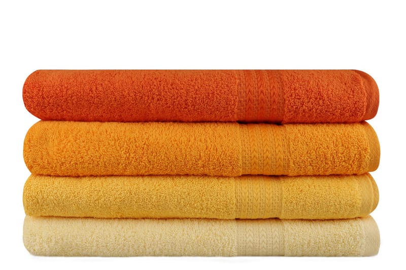 Hobby Badhandduk 70x140 cm 4-pack - Gul/Orange - Textil & mattor - Badrumstextilier - Badlakan & badhandduk