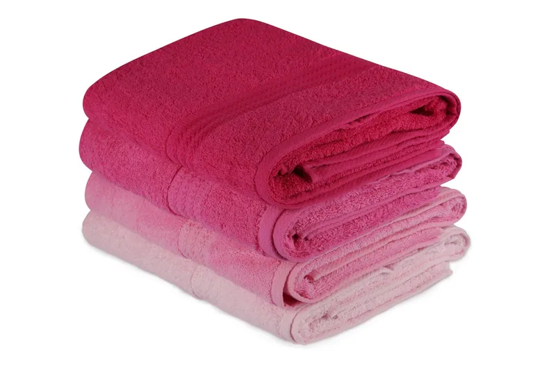 Hobby Badhandduk 70x140 cm 4-pack - Rosa/Ljusrosa - Textil & mattor - Badrumstextilier - Badlakan & badhandduk