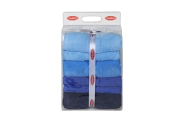 Hobby Badhandduk 70x140 cm 4-pack - Mörkblå/Blå/Ljusblå - Textil & mattor - Badrumstextilier - Badlakan & badhandduk
