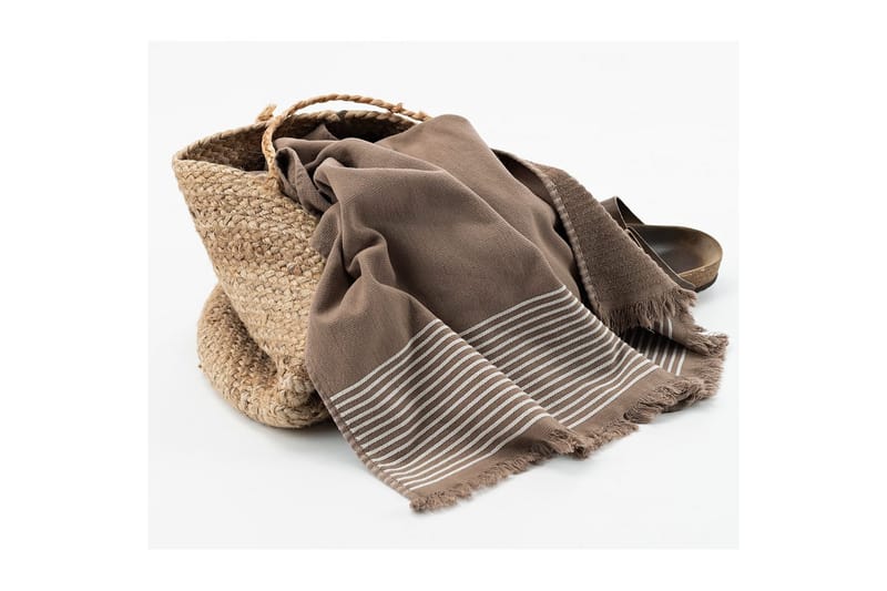 Strandbadlakan Horisont 80 x 160 cm - Brun - Textil & mattor - Badrumstextilier - Badlakan & badhandduk