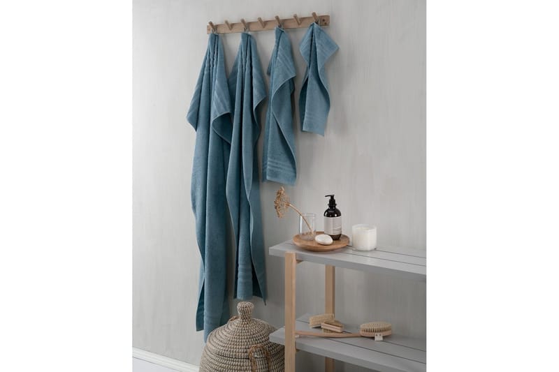 Duschhandduk Basic Frotté 65 x 130 cm - Blå - Textil & mattor - Badrumstextilier - Handduk