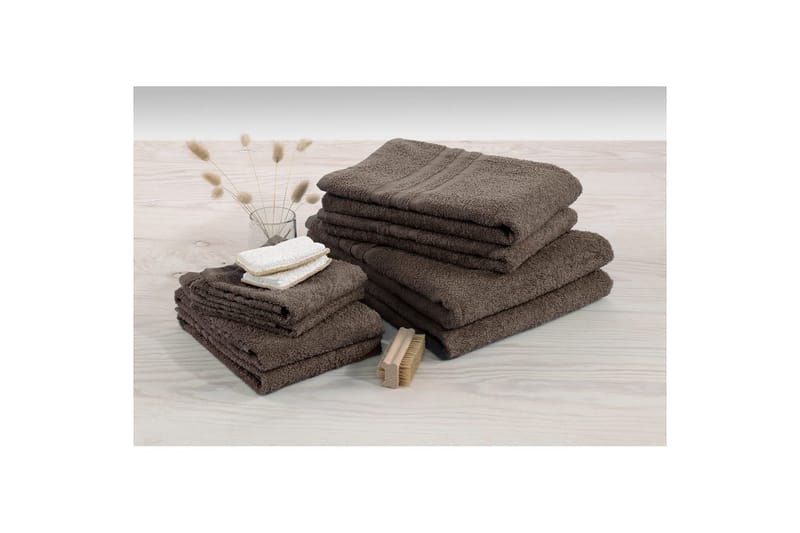 Duschhandduk Basic Frotté 65 x 130 cm - Brun - Textil & mattor - Badrumstextilier - Handduk