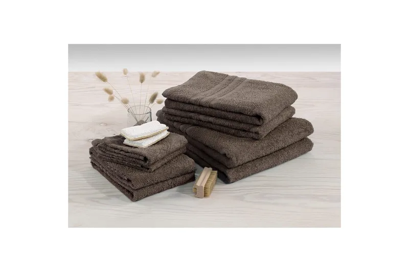 Duschhandduk Basic Frotté 65 x 130 cm - Brun - Textil & mattor - Badrumstextilier - Handduk