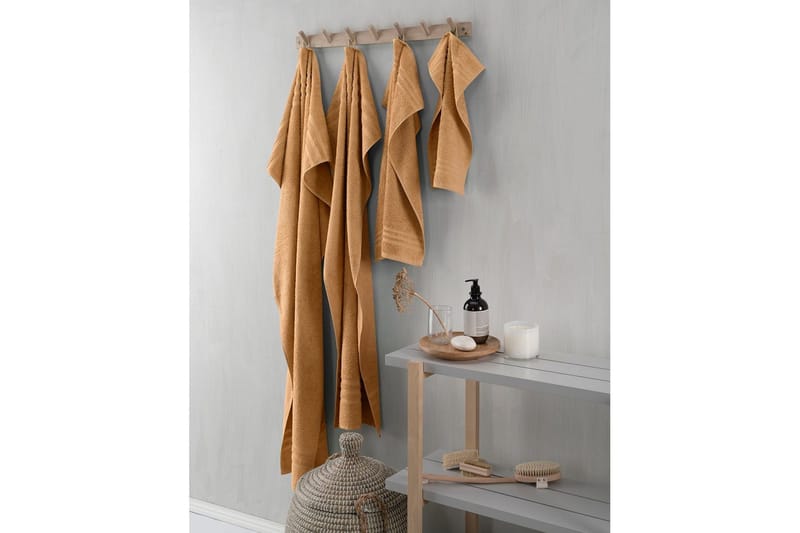 Duschhandduk Basic Frotté 65 x 130 cm - Gul - Textil & mattor - Badrumstextilier - Badlakan & badhandduk