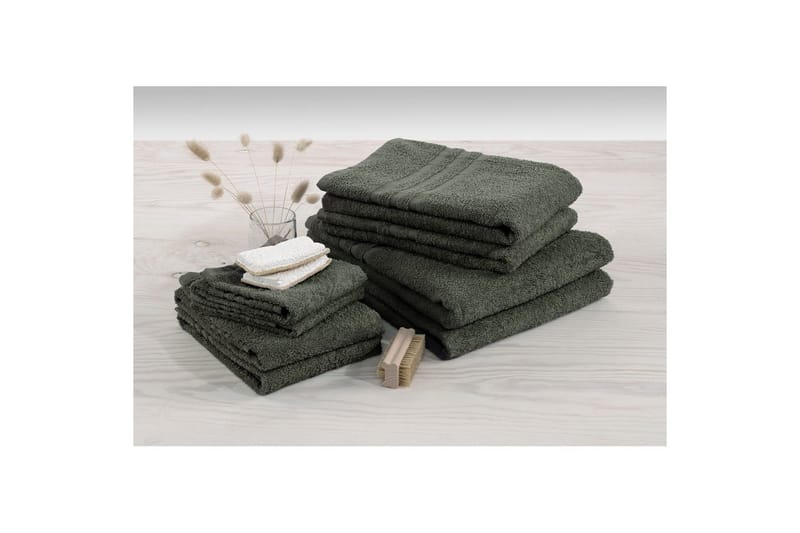 Duschhandduk Basic Frotté 65 x 130 cm - Mörkgrön - Textil & mattor - Badrumstextilier - Handduk