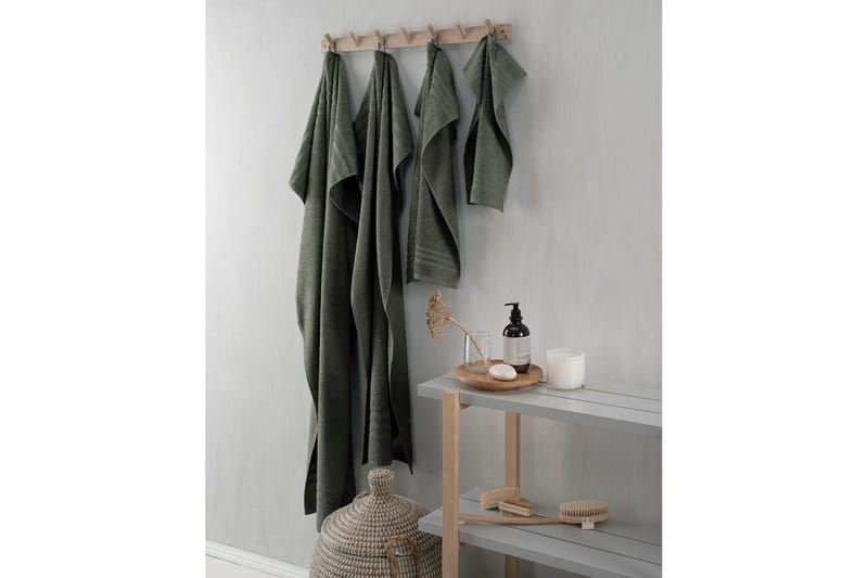 Duschhandduk Basic Frotté 65 x 130 cm - Mörkgrön - Textil & mattor - Badrumstextilier - Handduk