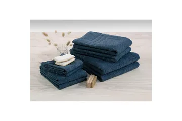 Duschhandduk Basic Frotté 65 x 130 cm - Marinblå - Textil & mattor - Badrumstextilier - Handduk