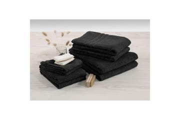 Duschhandduk Basic Frotté 65 x 130 cm - Svart - Textil & mattor - Badrumstextilier - Handduk