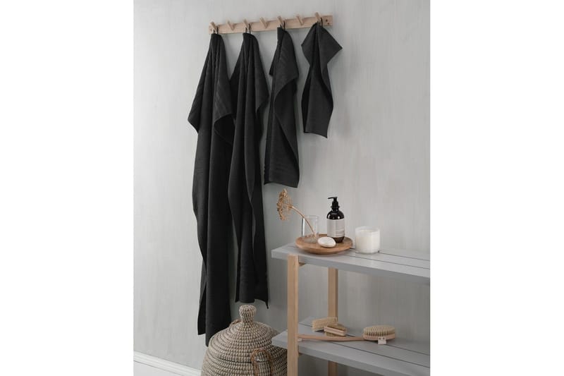 Duschhandduk Basic Frotté 65 x 130 cm - Svart - Textil & mattor - Badrumstextilier - Handduk