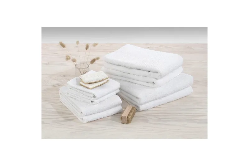 Duschhandduk Basic Frotté 65 x 130 cm - Vit - Textil & mattor - Badrumstextilier - Handduk