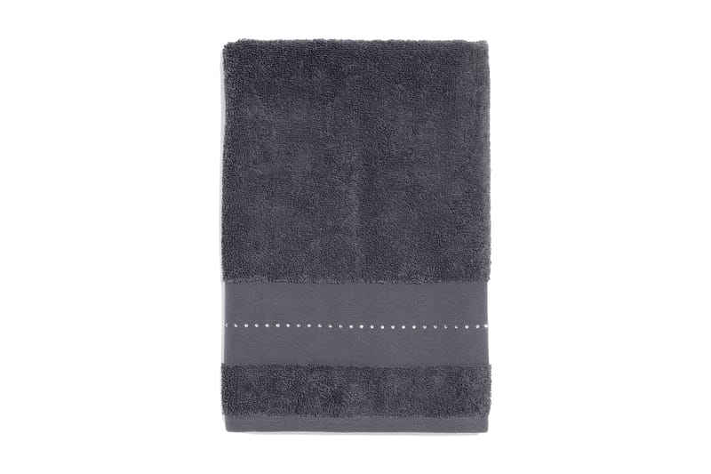 Enni Handduk med kristaller 70x50 cm - Mörkgrå - Handduk
