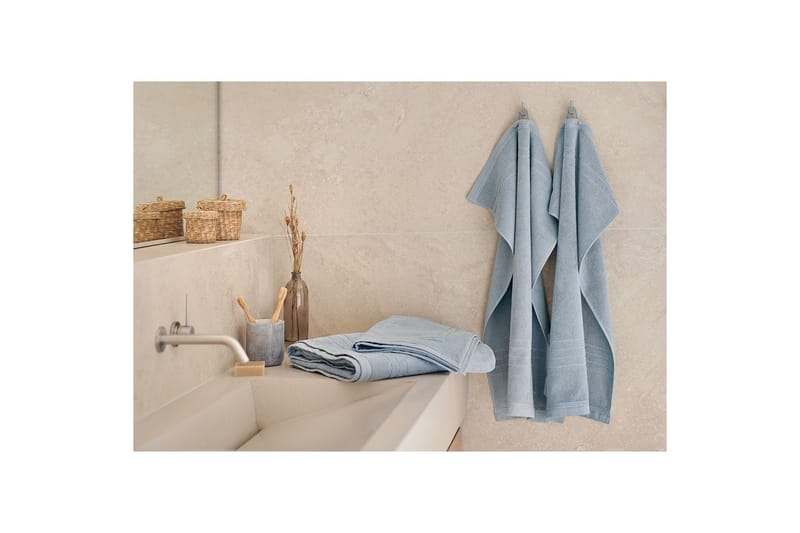 Frotté Helle 50 x 70 cm Blå - Blå - Textil & mattor - Badrumstextilier - Handduk