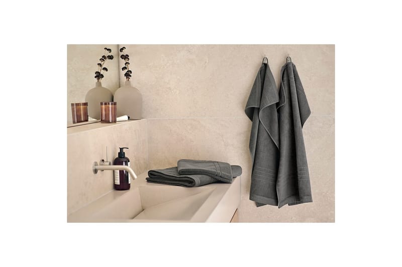 Frotté Helle 50 x 70 cm Grå - Grå - Textil & mattor - Badrumstextilier - Handduk