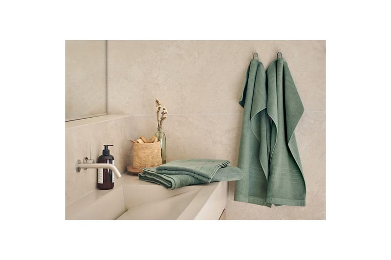 Frotté Helle 50 x 70 cm Grön - Grön - Textil & mattor - Badrumstextilier - Handduk