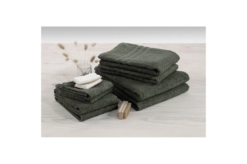 Gästhandduk Basic Frotté - Mörkgrön - Textil & mattor - Badrumstextilier - Handduk