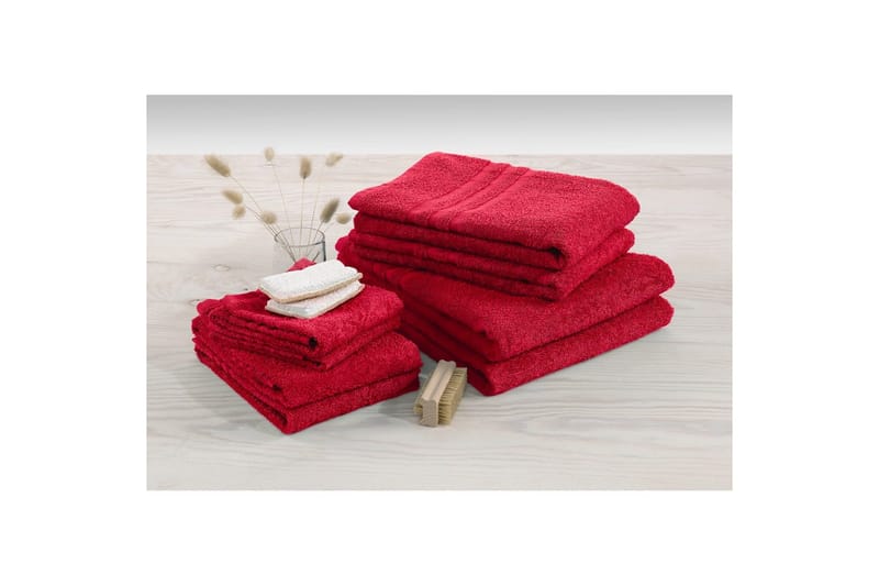 Gästhandduk Basic Frotté - Röd - Textil & mattor - Badrumstextilier - Handduk