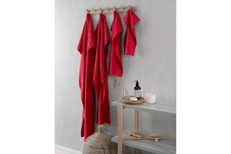 Gästhandduk Basic Frotté - Röd - Textil & mattor - Badrumstextilier - Handduk