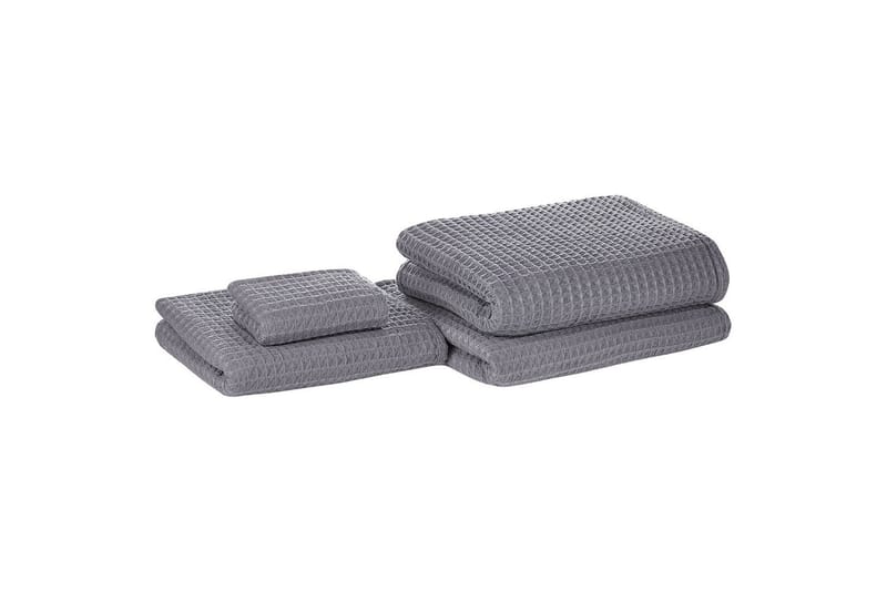 Handduk Areora set om 4 Grå - Grå - Textil & mattor - Badrumstextilier - Badlakan & badhandduk