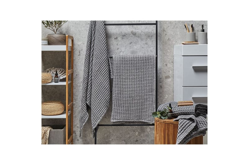 Handduk Areora set om 4 Grå - Grå - Textil & mattor - Badrumstextilier - Badlakan & badhandduk