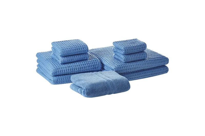 Handduk Areora set om 9 Blå - Blå - Textil & mattor - Badrumstextilier - Handduk