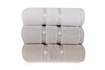 Ashburton Handduk 3-pack - Vit/Ljusblå/Ljusbrun - Textil & mattor - Badrumstextilier - Handduk