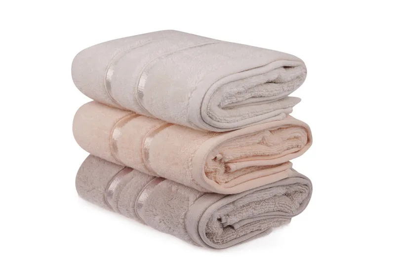 Ashburton Handduk 3-pack, Ljusgul/Lila/Laxrosa