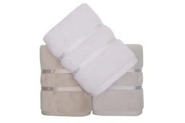 Ashburton Handduk 3-pack - Vit/Ljusblå/Ljusbrun - Textil & mattor - Badrumstextilier - Handduk