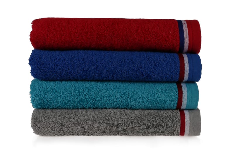 Ashburton Handduk 4-pack - Röd/Grå/Turkos/Blå - Textil & mattor - Badrumstextilier - Handduk