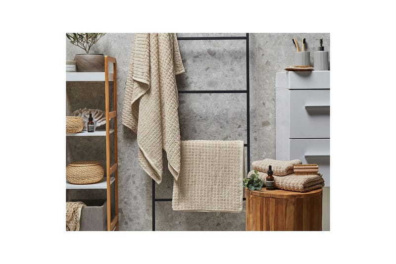 Handduk Atai set om 4 Beige - Beige - Textil & mattor - Badrumstextilier - Handduk