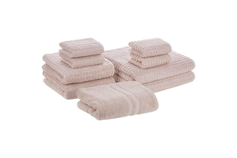 Handduk Atai set om 9 Rosa - Rosa - Textil & mattor - Badrumstextilier - Handduk