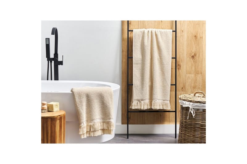 Handduk Atiu set om 2 Beige - Beige - Textil & mattor - Badrumstextilier - Badlakan & badhandduk