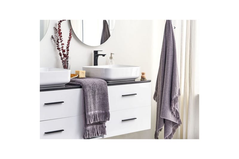 Handduk Atiu set om 2 Grå - Grå - Textil & mattor - Badrumstextilier - Badlakan & badhandduk