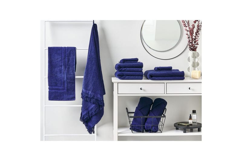 Handduk Atiu set om 9 Blå - Blå - Textil & mattor - Badrumstextilier - Handduk