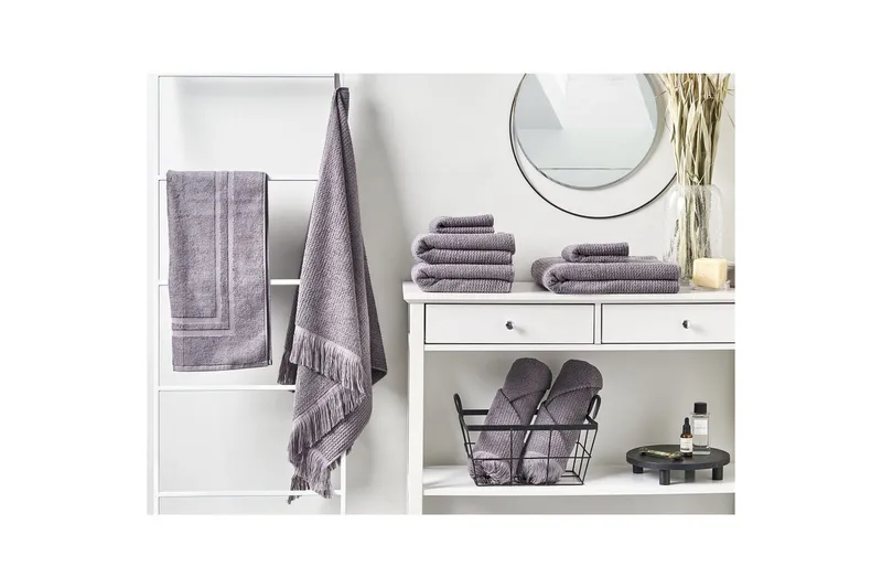 Handduk Atiu set om 9 Grå - Grå - Textil & mattor - Badrumstextilier - Handduk