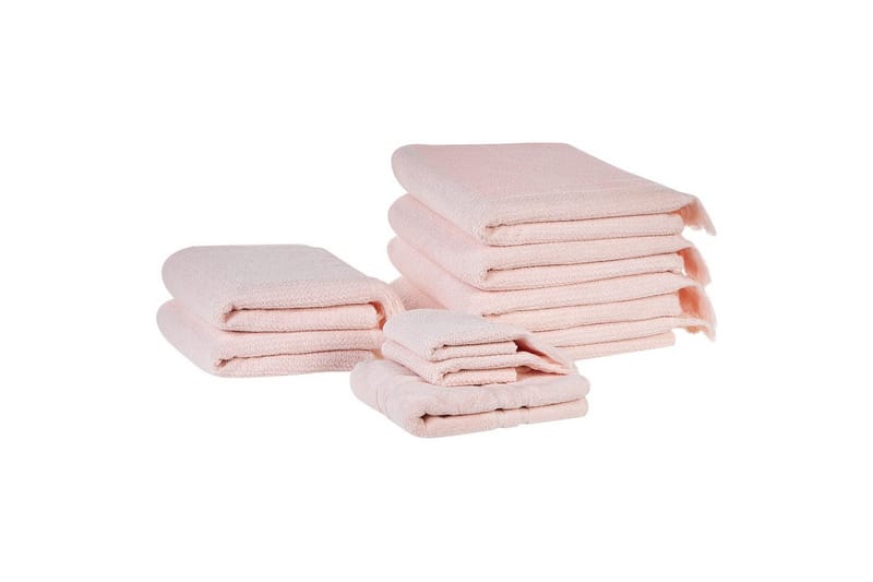 Handduk Atiu set om 9 Rosa - Rosa - Textil & mattor - Badrumstextilier - Handduk